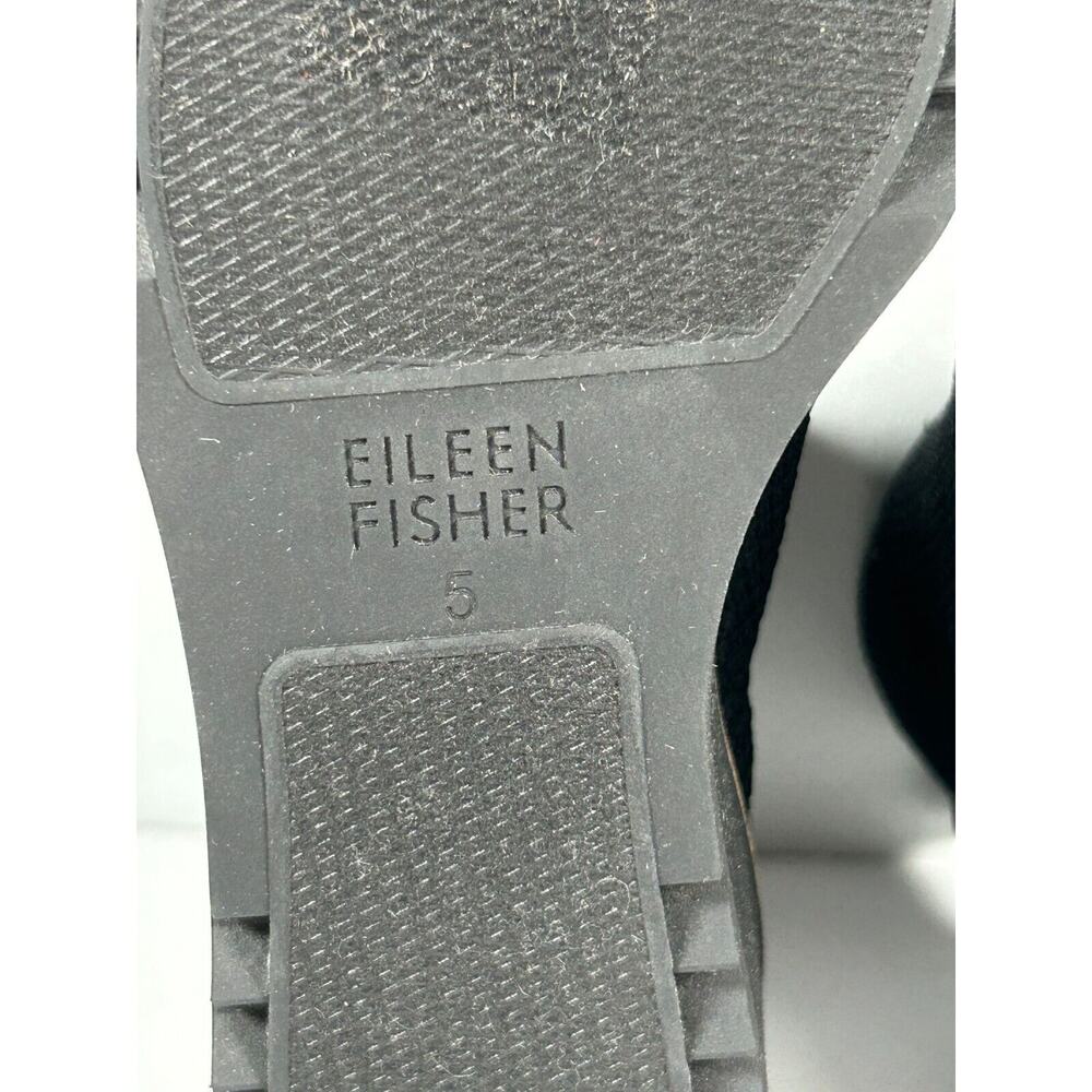 Eileen Fisher London Womens Black Stretch Knit Wedge Platform Ankle Boots Size 5 - Picture 11 of 12